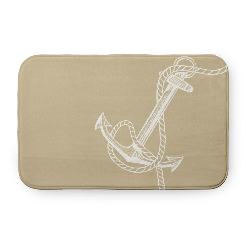 Tapis de bain Nautical Nights, L 21 po x L 34 po, Brun clair