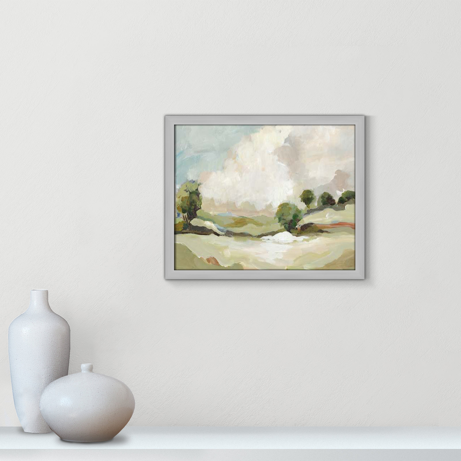 Pastoral Land by Allison Pearce, Silver, 16" H x 19" W x 1.25" D