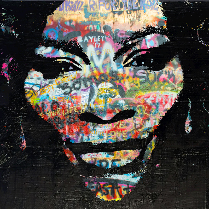 «Serena 4» par Stephen Chambers - peinture sur toile tendue, H 15 po x l 15 po x P 1,5 po