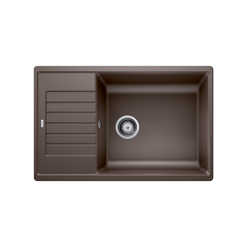 Zia Single Bowl Inset Kitchen Sink, Coffee