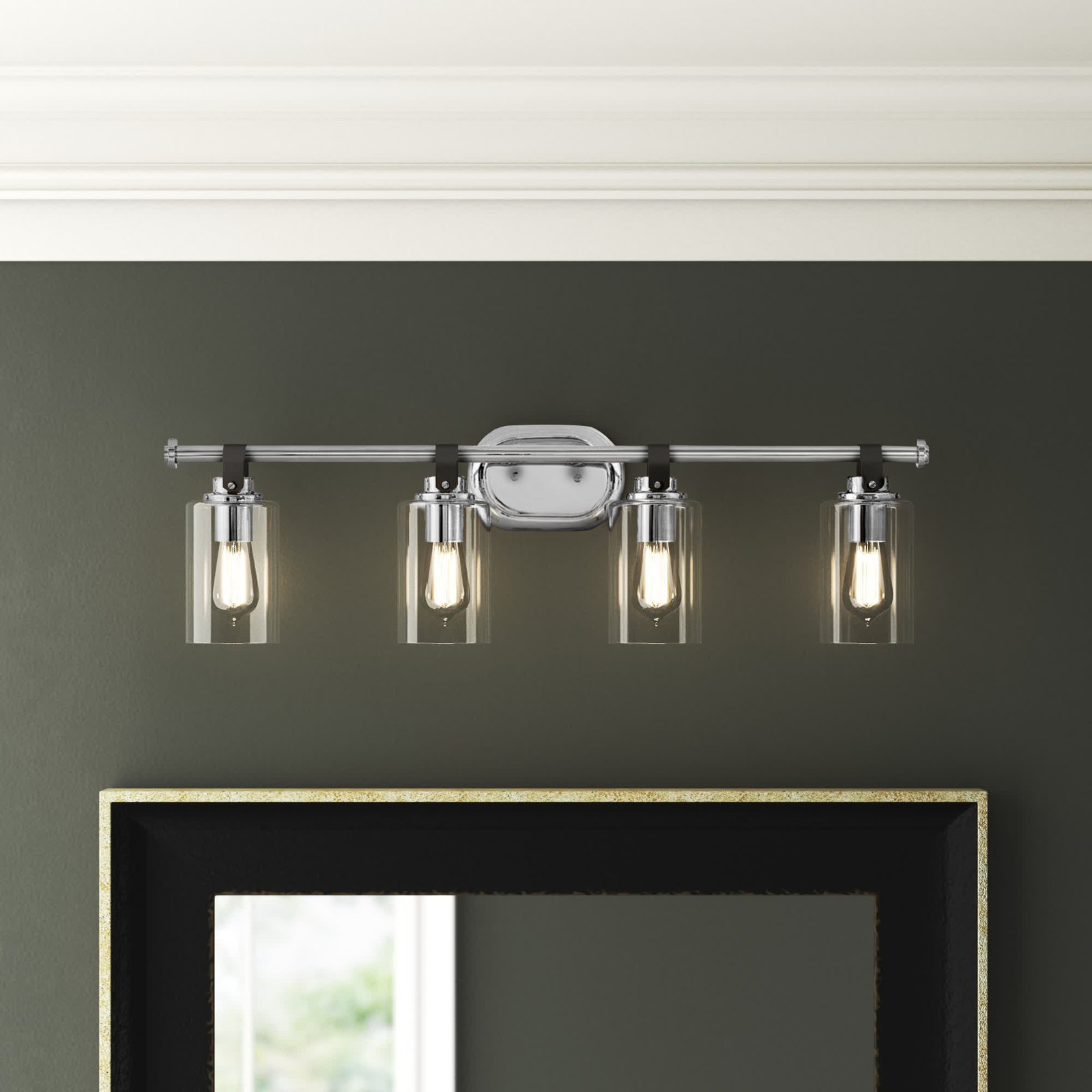 April 4 Light Transparent Dimmable Vanity Light, Chrome