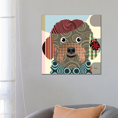 Bichon Frise by Lanre Studio - Wrapped Canvas Print