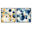 «Earthy Blue Cobalt» à motif géométrique - Formes abstraites, ensemble de 2 carrés-101847160-101847163