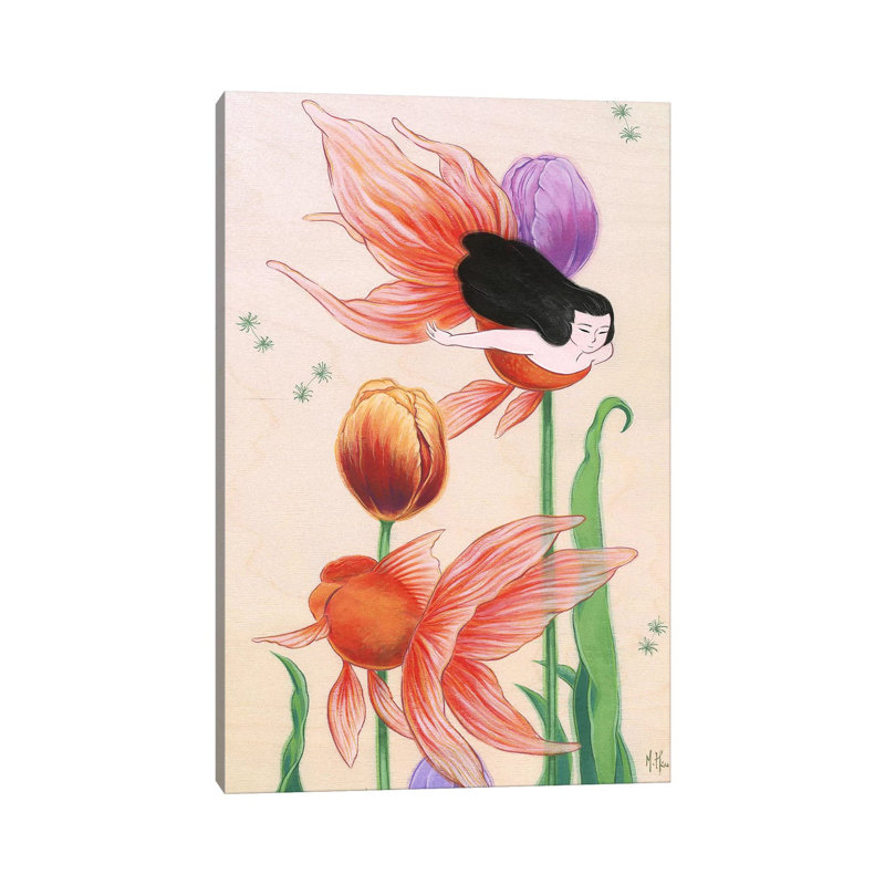 Goldfish Mermaids Tulips by Martin Hsu - Print on Canvas, Wrapped Canvas, 66.04 cm H x 45.72 cm W x 1.91 cm D