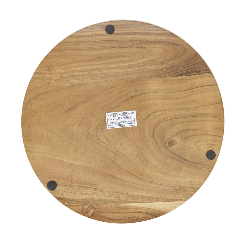 14 in. Natural Mango Wood Rustic Chargers, Set of 4