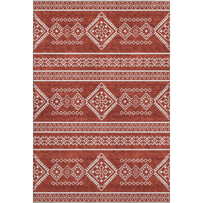 Premium Machine Washable Prisco Red Rug