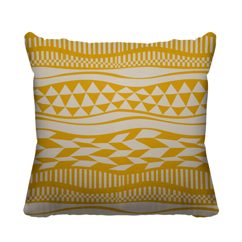 Housse et insert de coussin d'extérieur carré Kisi, L 15 po x H 15 po, Jaune
