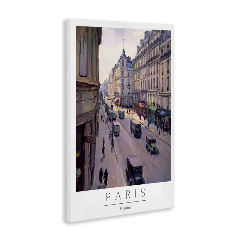 Scène rétro Paris, toile par Petal Prints Design, H 45 po x l 30 po