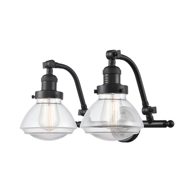Éclairage pour salle de bain 2 lumières Chesterville, Ampoule DEL 6 watts Vinage, Bronze huilé, Transparent