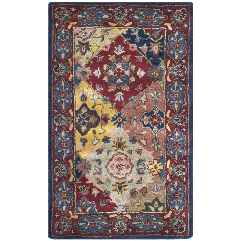 Tapis oriental en laine touffeté à la main Balthrop, Rectangle 3 pi x 5 pi