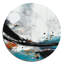 Exploration de la simplicité boho III - Art mural rond abstrait sur métal-88627516