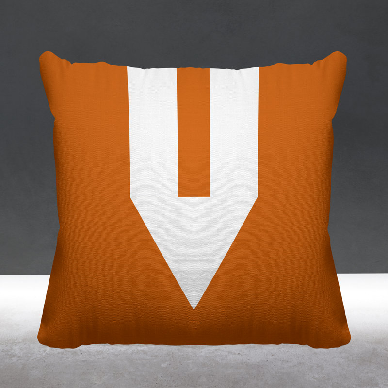 Coussin décoratif intérieur / extérieur en forme de V Sherman, L 17 po x H 17 po, Orangé