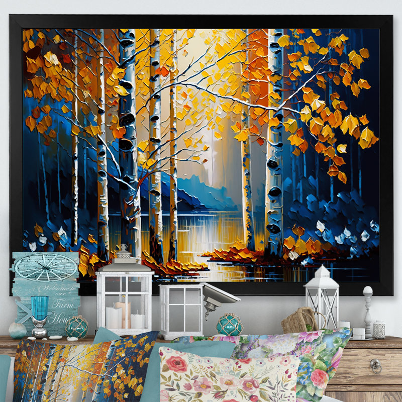 «Path Into the Yellow Forest III», reproduction sur toile, Cadre photo noir, L 20 po x H 12 po