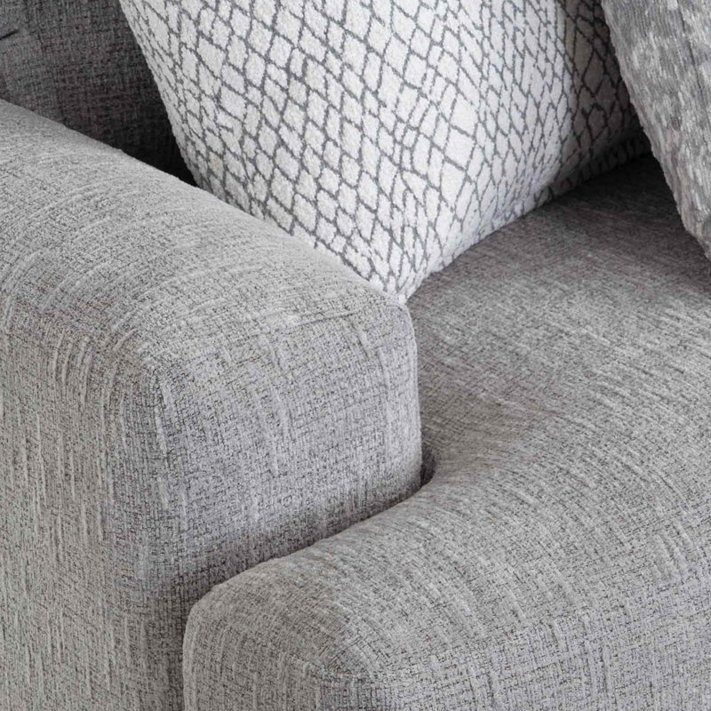 Canapé Clarence avec méridienne réversible et fauteuil d'appoint, Gris