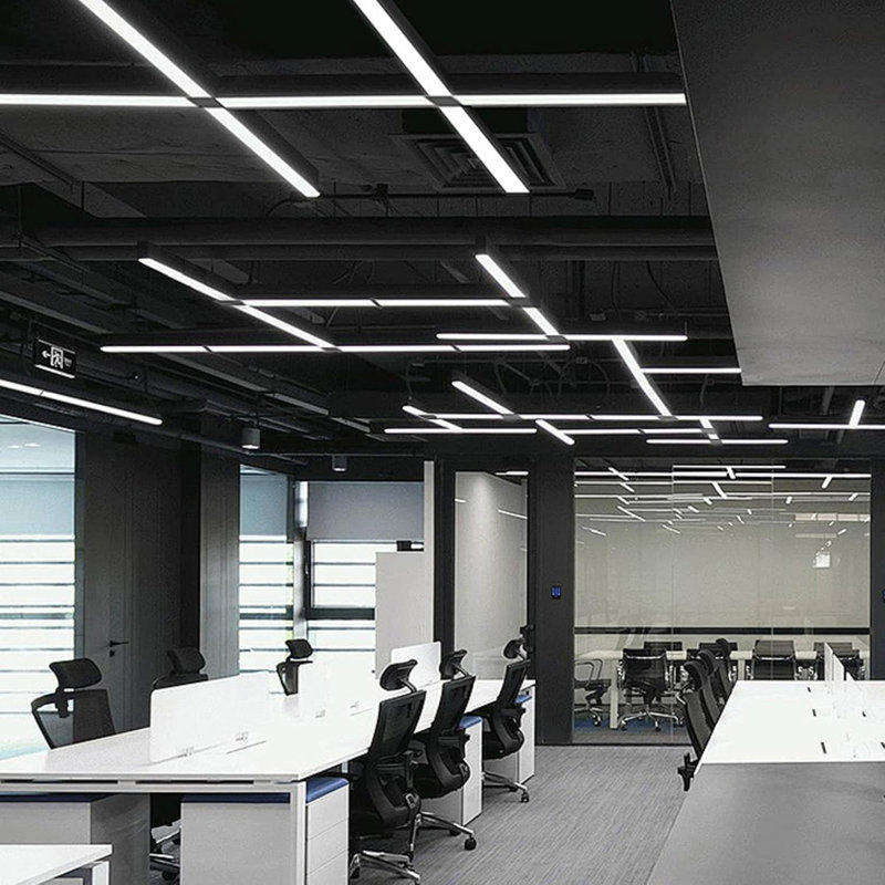 Luminaire linéaire linéaire à DEL de 2 à 120 lb de 120 à 277 lb de qualité commerciale, intensité variable de 0 à 10 V, puissance réglable de 40/30/25/20/15 W et CCT 6500/5700/5000/4000 / 3500K, blanc (ensemble de 6)