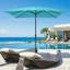 Parasol rectangulaire de terrasse de 2 x 3 m avec manivelle, inclinaison et toile résistante aux UV (turquoise, base non incluse)-324824733