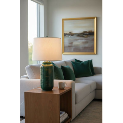 Emerald/Gold Large Ginger Jar Table Lamp