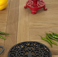 Metal Round 1 Piece Trivet, Black