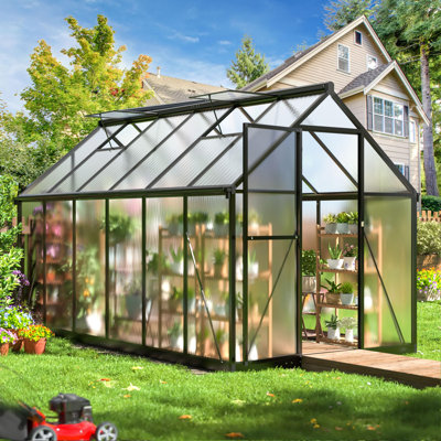 Serre de jardin en polycarbonate VIWAT avec protection UV et structure en aluminium