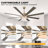 72" 6-Blade Reversible Ceiling Fan With LED Lights And Remote Control, 6-Speed, Timer Setting Quiet DC Motor-1034463510