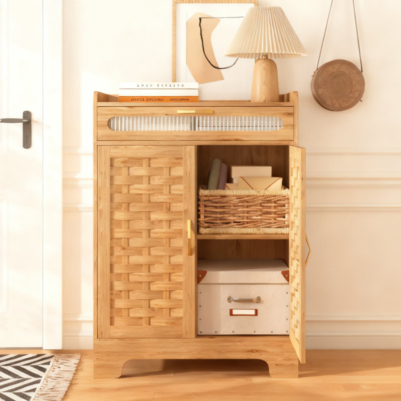 Armoire à café, buffet de style campagnard moderne avec tiroir et tablette réglable, armoire de rangement avec porte de grange pour cuisine, salle à manger, salle de bain, entrée