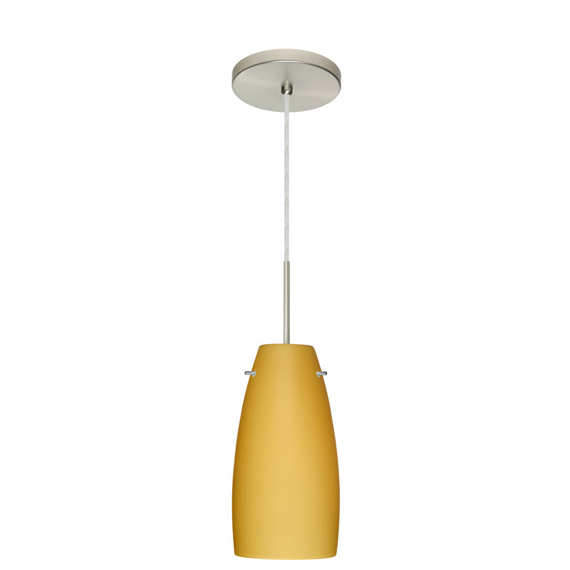 Tao 1 - Light Single Pendant, Satin Nickel, Oak, LED