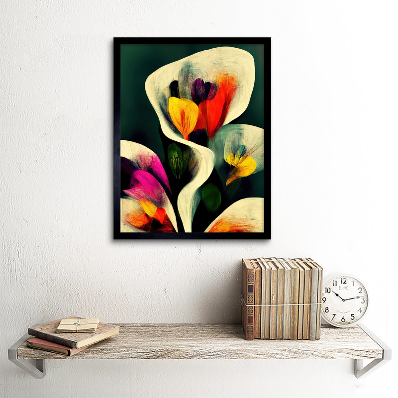 Abstract Autumnal Floral Bouquet Painting 1 Piece Single Picture Frame Wall Art