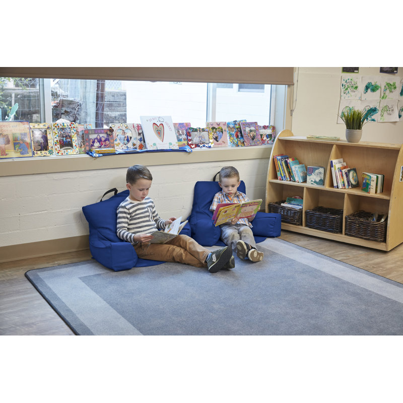 SoftScape Relax N Read Bean Bag, Blue Faux Leather