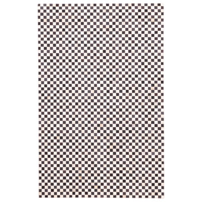 Cowhide Patchwork Black, Cream Rug 5'1" x 8'0"