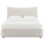 Lit plateforme double recouvert de chenille beige