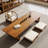 Brown Solid +Wood Rectangular Coffee Table