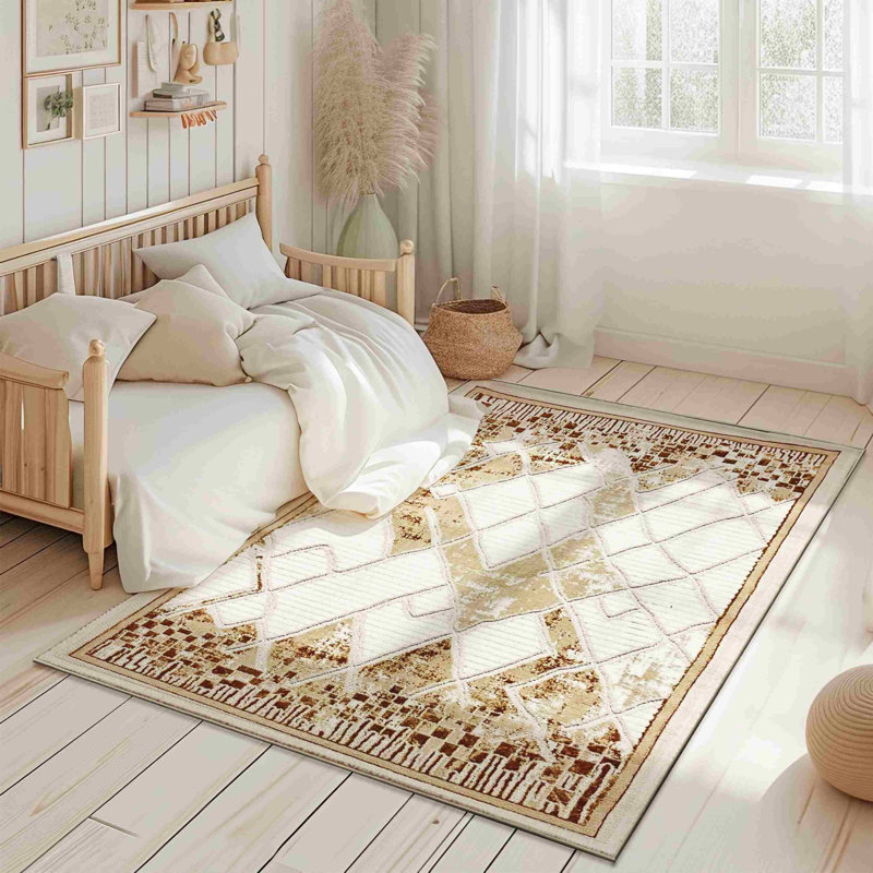 Joseph Rug DESIGN 5521, Beige, Rectangle 5'3" x 7'7"