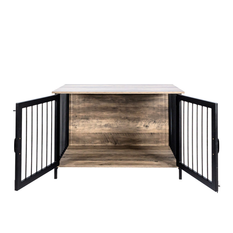 Chenil d'intérieur confortable en bois pour chien - Cage sécurisée pour chiens de taille moyenne / grande