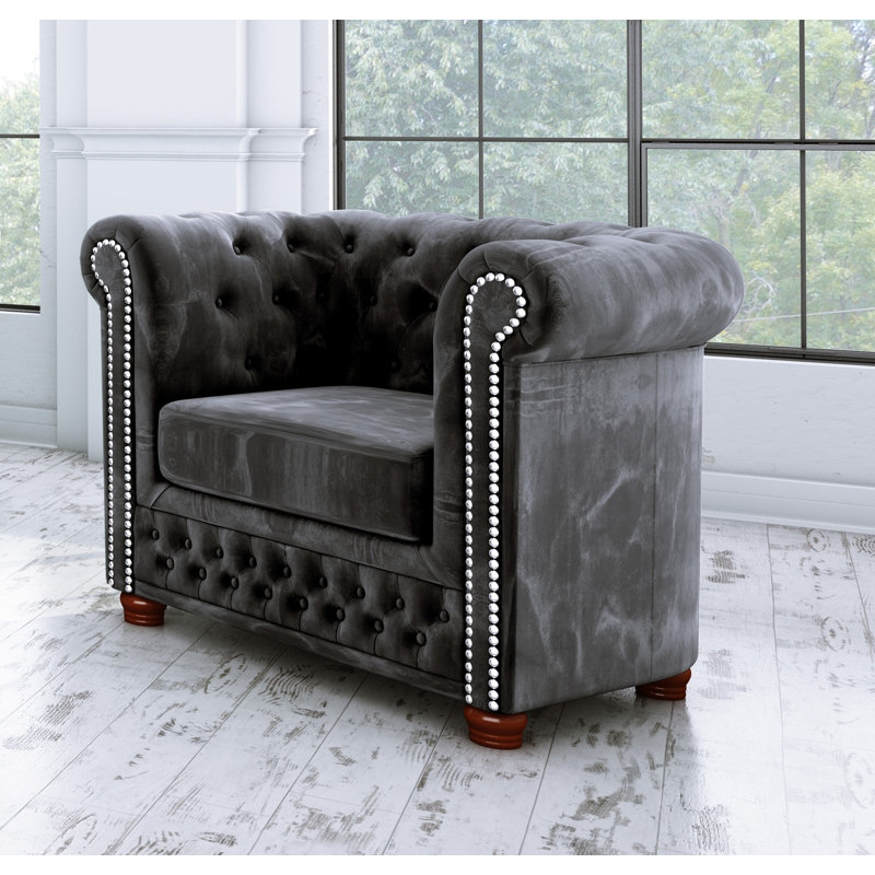  Chesterfield Armchair, Black