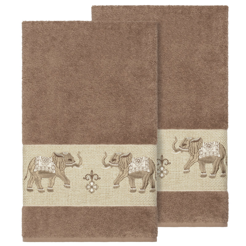 Ensemble de serviettes de bain en coton turc 2 pièces Quinn, Latte