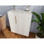 Buffet moderne blanc avec poignées dorées pour la cuisine et le bar, design élégant, rangement flexible, bois d'ingénierie de haute qualité, mobilier de salle à manger peu encombrant, esthétique minimaliste,