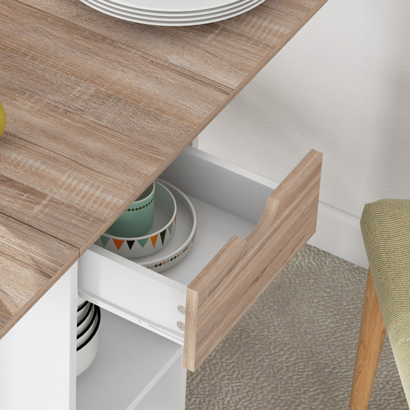 Arnesia Dining Table, Oak/White