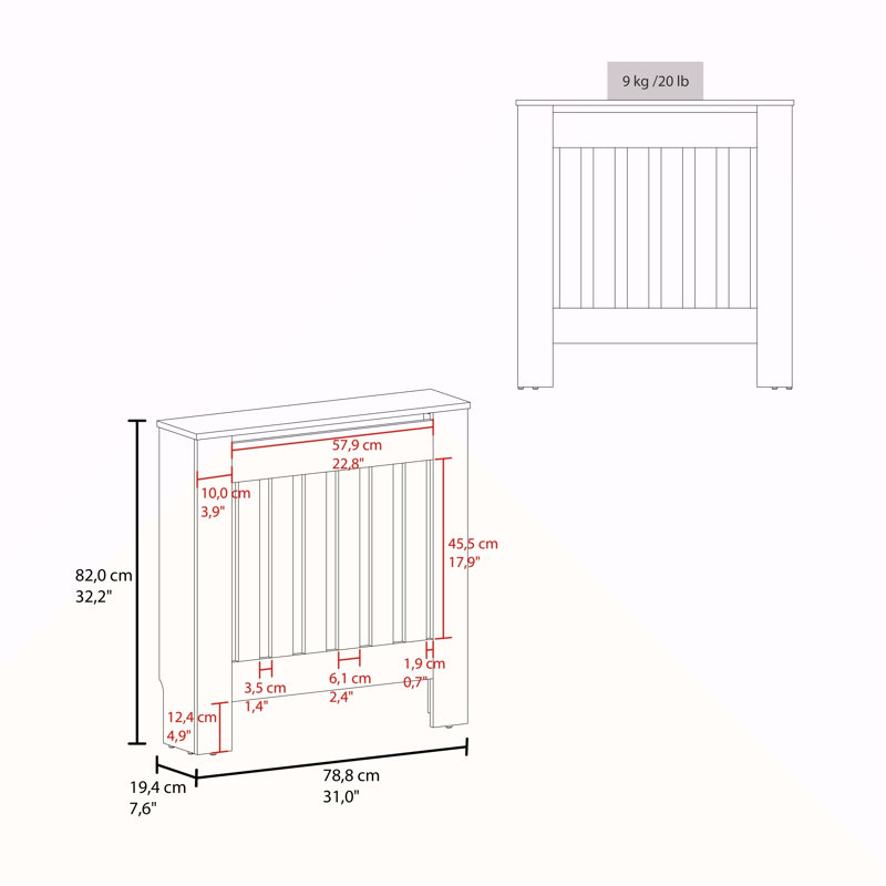 Armoire de radiateur avec panneau à lattes, mobilier de maison moderne pour unités de chauffage, enceinte décorative ventilée, blanc