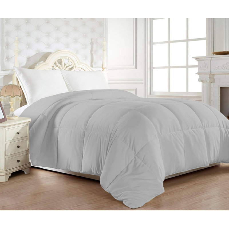 Édredon en duvet synthétique, Gris, Grand