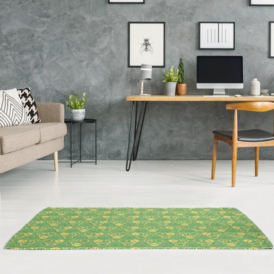 Tapis vert/jaune pour cercles et vagues