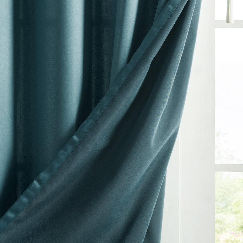 Polyester Room Darkening Noise Reducing Sliding Panel, Teal