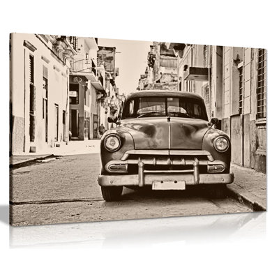 Vintage Cuban Car - Wrapped Canvas Print