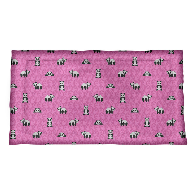 Taie décorative à motif de panda vert Katelyn Elizabeth, Microfibre, Très grand, Rose