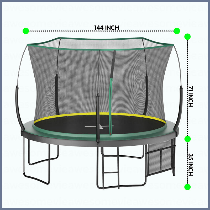 12FT Springfree No Gap Trampoline- Green