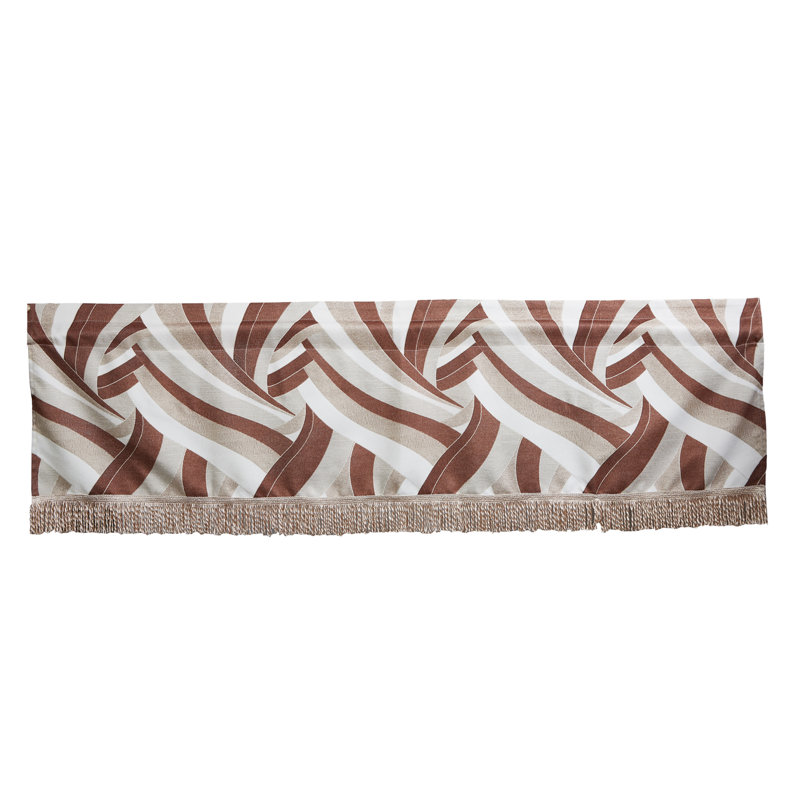 Hartvig Abstract Tailored Window Valance, Brown