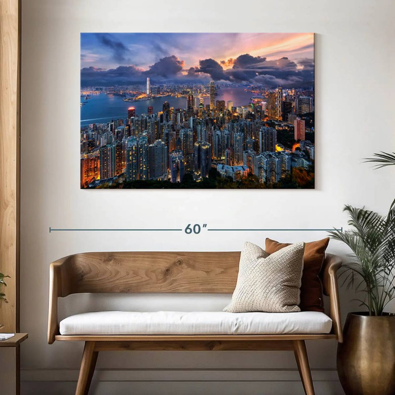 Lever de soleil Sirci à Hong-kong, H 32 po x l 48 po