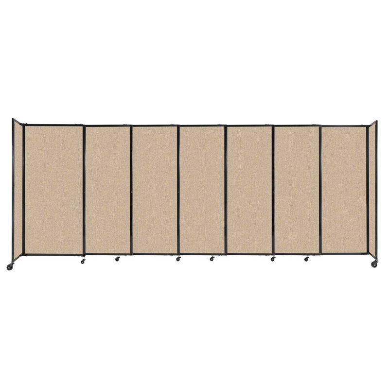 Cloison portative coulissante en tissu StraightWall, H 72 po x l 186 po x P 1 po, Café au lait