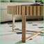 Table basse ronde 31,5 po en frêne naturel pour le salon, piédestal en acier inoxydable - Gain de place et amp; Facile à nettoyer-279214766