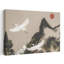 «Red Sun Egret Flight», art minimaliste, paysage serein, oiseau-129004411