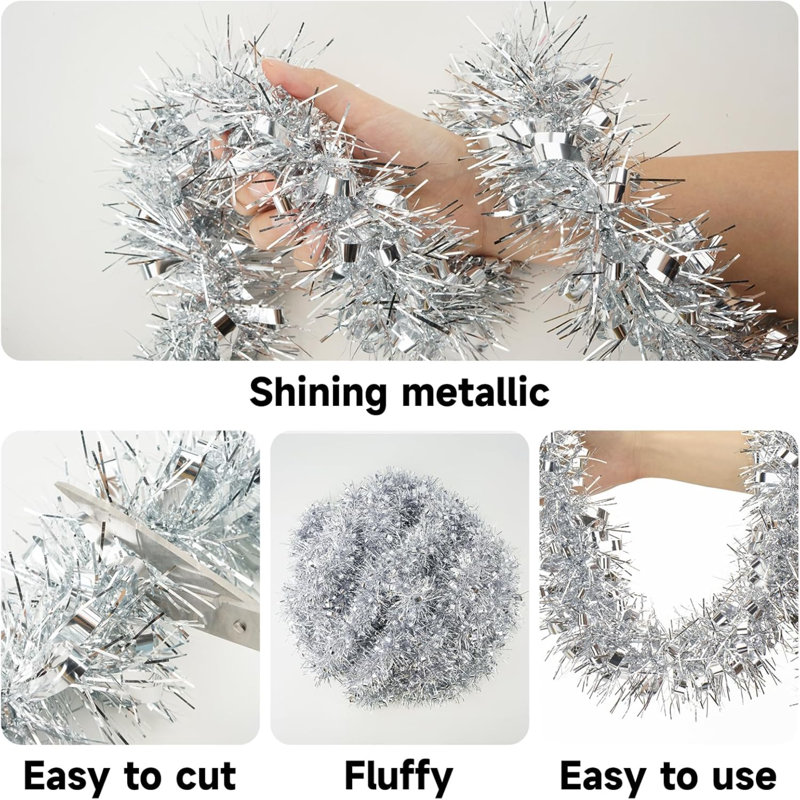 Anistasia Faux Garland, Silver, 9.17cm H x 4.40cm L x 5.11cm D